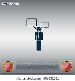 Vector speaking man icon isolated