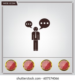 Vector speaking man icon isolated