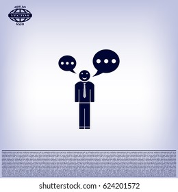 Vector speaking man icon isolated