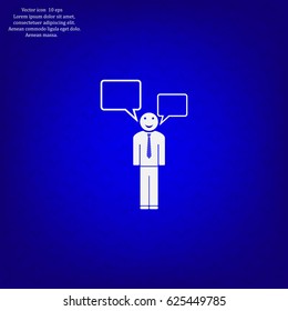 Vector speaking man icon isolated