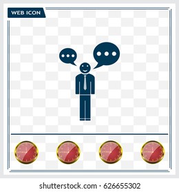 Vector speaking man icon isolated
