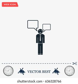 Vector speaking man icon isolated