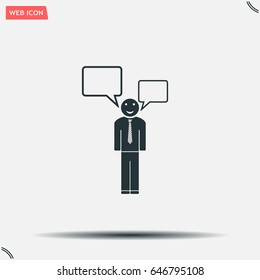 Vector speaking man icon isolated