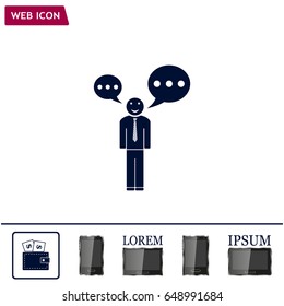 Vector speaking man icon isolated