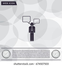 Vector speaking man icon isolated