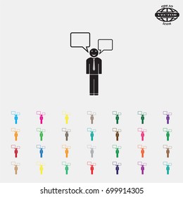 Vector speaking man icon isolated