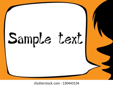 vector speaking silhouette with speech bubble