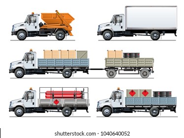 Vector spec trucks set template isolated on white. Available EPS-10 separated by groups and layers with transparency effects