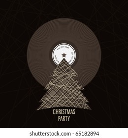 Vector. Special Christmas music menu design.