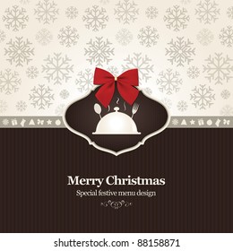 Vector. Special Christmas restaurant menu