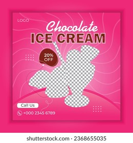 Vector special delicious ice cream social media post banner design template