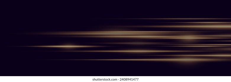 Vector special effect. Glowing stripes on a black background. Beautiful glow of glow and sparkle. Vector background.