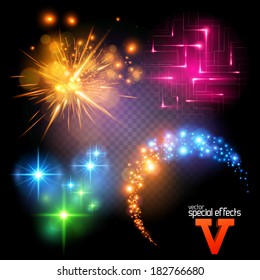 Vector Special Effects Series 5. Each object grouped and layered.