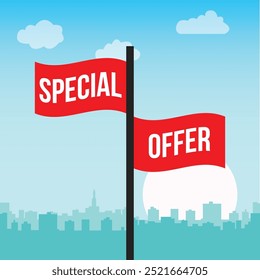 Vector Oferta especial Diseño creativo del Anuncio de la venta
