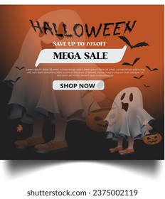Vector special offer halloween sale poster banner template,  digital marketing web banner and social media post template, Digital marketing social media and instagram post template, 