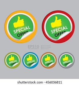 Vector : Special Offer Promotion Label on Circle Peeling Sticker