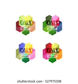 Etiquetas y banners de ofertas especiales para vectores - etiquetas de venta, etiquetas o plantillas de ofertas especiales para publicidad. Conjunto de iconos