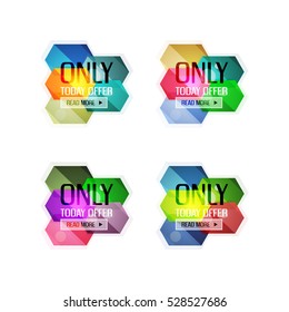 Etiquetas y banners de ofertas especiales para vectores - etiquetas de venta, etiquetas o plantillas de ofertas especiales para publicidad. Conjunto de iconos
