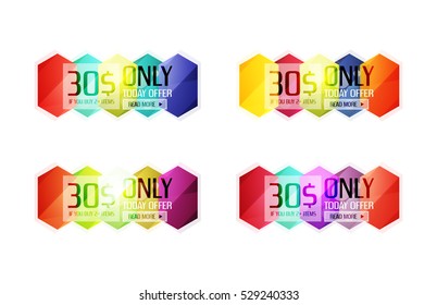 Vector special offer stickers and banners - sale tags, labels or advertising special offer templates. Icon set