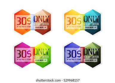 Etiquetas y banners de ofertas especiales para vectores - etiquetas de venta, etiquetas o plantillas de ofertas especiales para publicidad. Conjunto de iconos