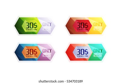 Vector special offer stickers and banners - sale tags, labels or advertising special offer templates. Icon set
