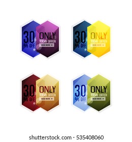 Vector special offer stickers and banners - sale tags, labels or advertising special offer templates. Icon set