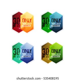 Etiquetas y banners de ofertas especiales para vectores - etiquetas de venta, etiquetas o plantillas de ofertas especiales para publicidad. Conjunto de iconos