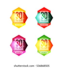 Vector special offer stickers and banners - sale tags, labels or advertising special offer templates. Icon set