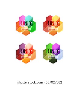 Vector Special bieten Aufkleber und Banner an - Verkaufs-Tags, Etiketten oder Sonderangebotsvorlagen für die Werbung. Symbolsatz