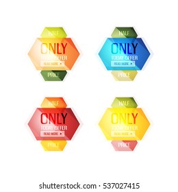 Vector Special bieten Aufkleber und Banner an - Verkaufs-Tags, Etiketten oder Sonderangebotsvorlagen für die Werbung. Symbolsatz