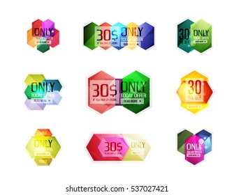 Etiquetas y banners de ofertas especiales para vectores - etiquetas de venta, etiquetas o plantillas de ofertas especiales para publicidad. Conjunto de iconos