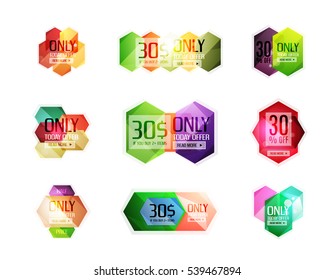 Vector special offer stickers and banners - sale tags, labels or advertising special offer templates. Icon set