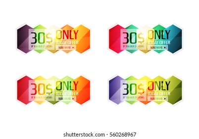 Etiquetas y banners de ofertas especiales para vectores - etiquetas de venta, etiquetas o plantillas de ofertas especiales para publicidad. Conjunto de iconos