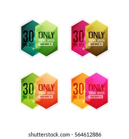 Etiquetas y banners de ofertas especiales para vectores - etiquetas de venta, etiquetas o plantillas de ofertas especiales para publicidad. Conjunto de iconos