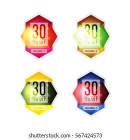 Vector special offer stickers and banners - sale tags, labels or advertising special offer templates. Icon set