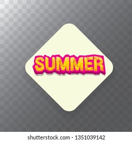 vector special offer summer label design template . Summer sale banner or badge with beautiful sun and calligraphic text on transparent background