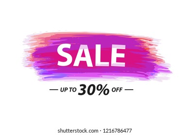 Vector special offer tag for webpage and advertising with acrylic brush