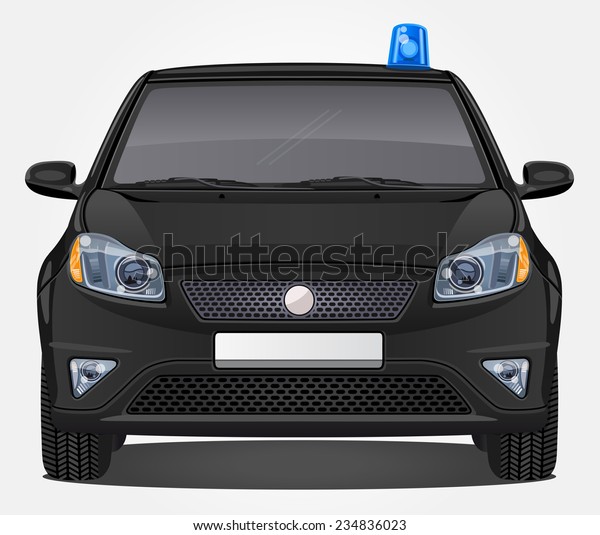 Vector special task force Car with opaque windows -\
Front view