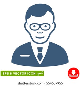Vector Specialist EPS vector icon. Illustration style is flat iconic blue symbol on a transparent background.