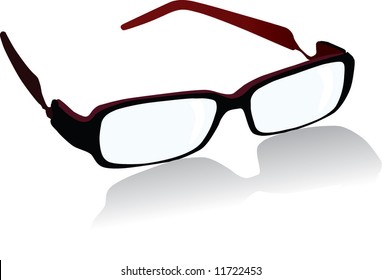 Vector spectacles isolated on white background with shadow