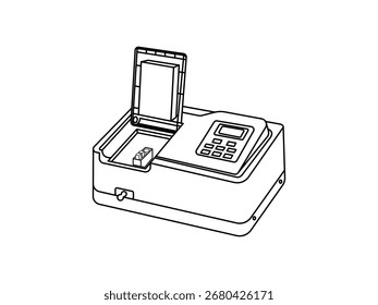Vector spectrophotometer illustration, essential laboratory equipment for absorbance testing of chemical and biological samples