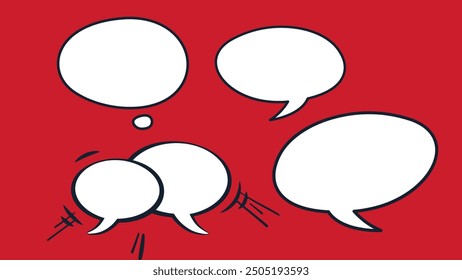 vector speech balloon set. hand drawn comic balloon speech bubbles.