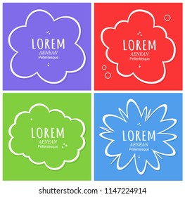 Vector speech bubble background with text space. File stored in version EPS 10. Colorful speech bubble set