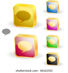 Vector speech bubble. Button set.