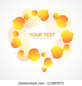 Vector speech bubble with colorful leaf