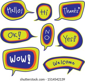 Vector speech bubble colorful set