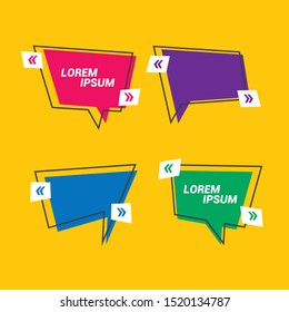 Vector speech bubble colorful set