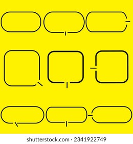 Vector speech bubble colorful set Trendy speech bubbles set in flat design with short messages.