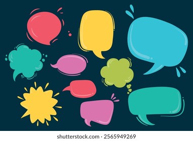 Vector speech bubble colorful set