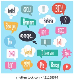 Vector speech bubble colorful set